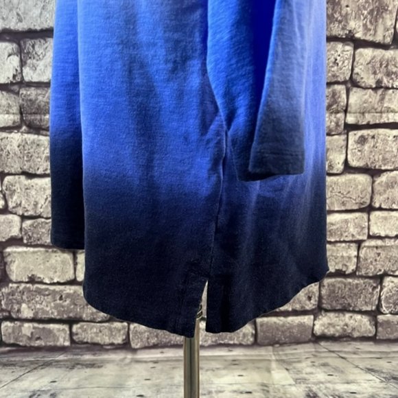 Chico's Zenergy Blue & White 3/4 Sleeve Blouse Size Large - Picture 4 of 8